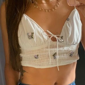 Floral Tie Up Crop Top